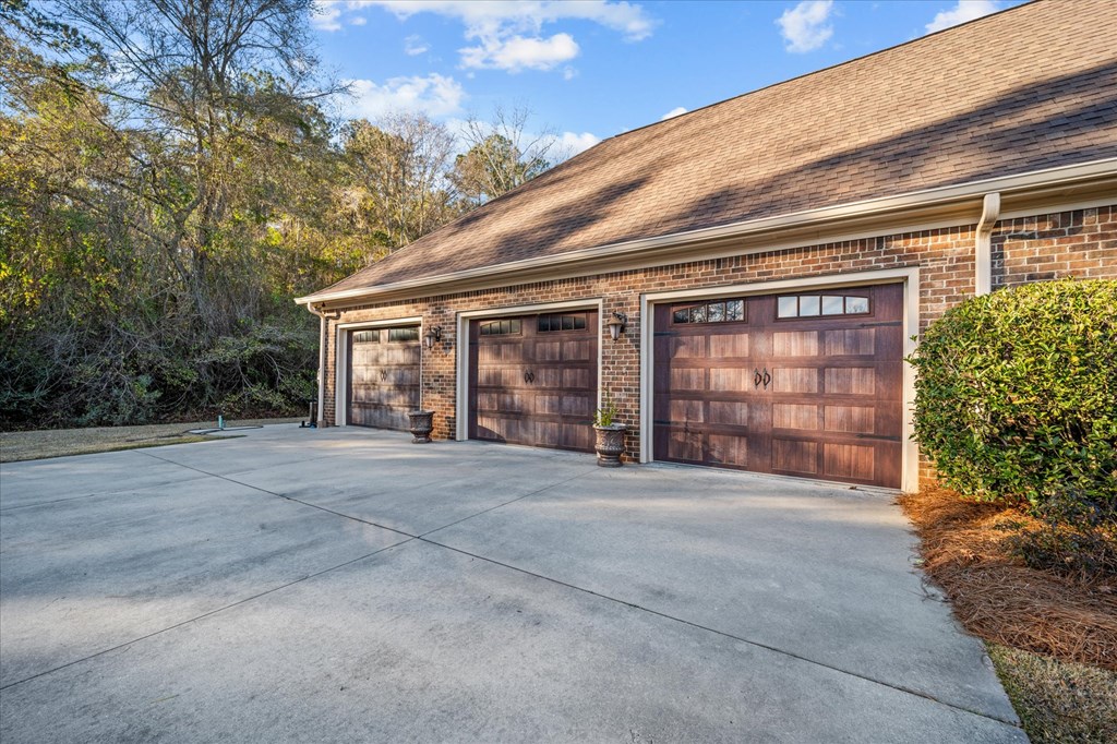 Triple garage with storm shelter